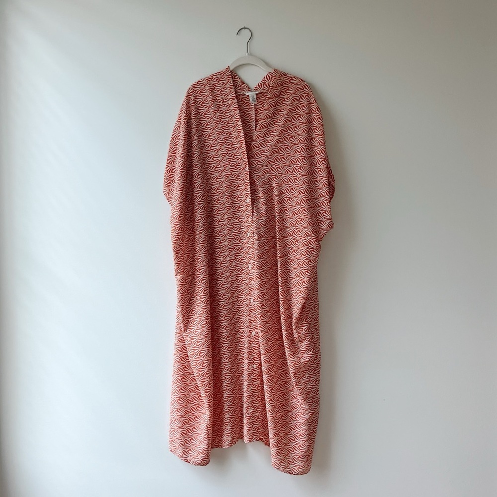 Orange printed midi dress!